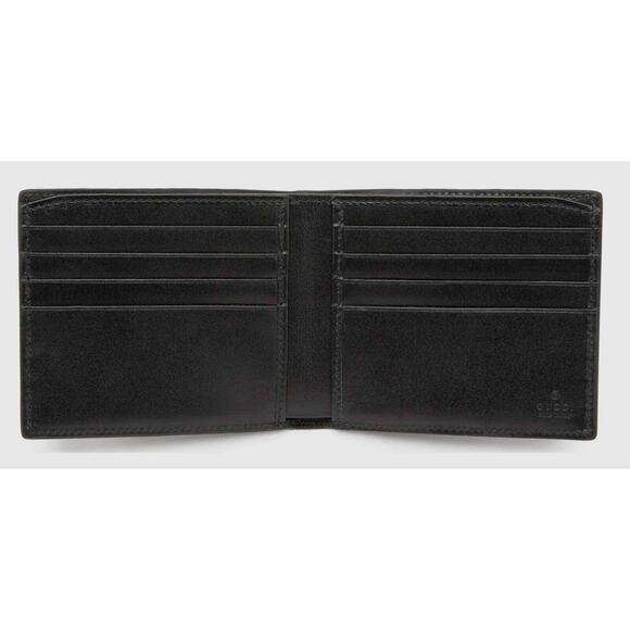 Gucci Signature Black Leather Monogram GG Logo Credit Card Holder Bifold Wallet - Picture 7 of 10